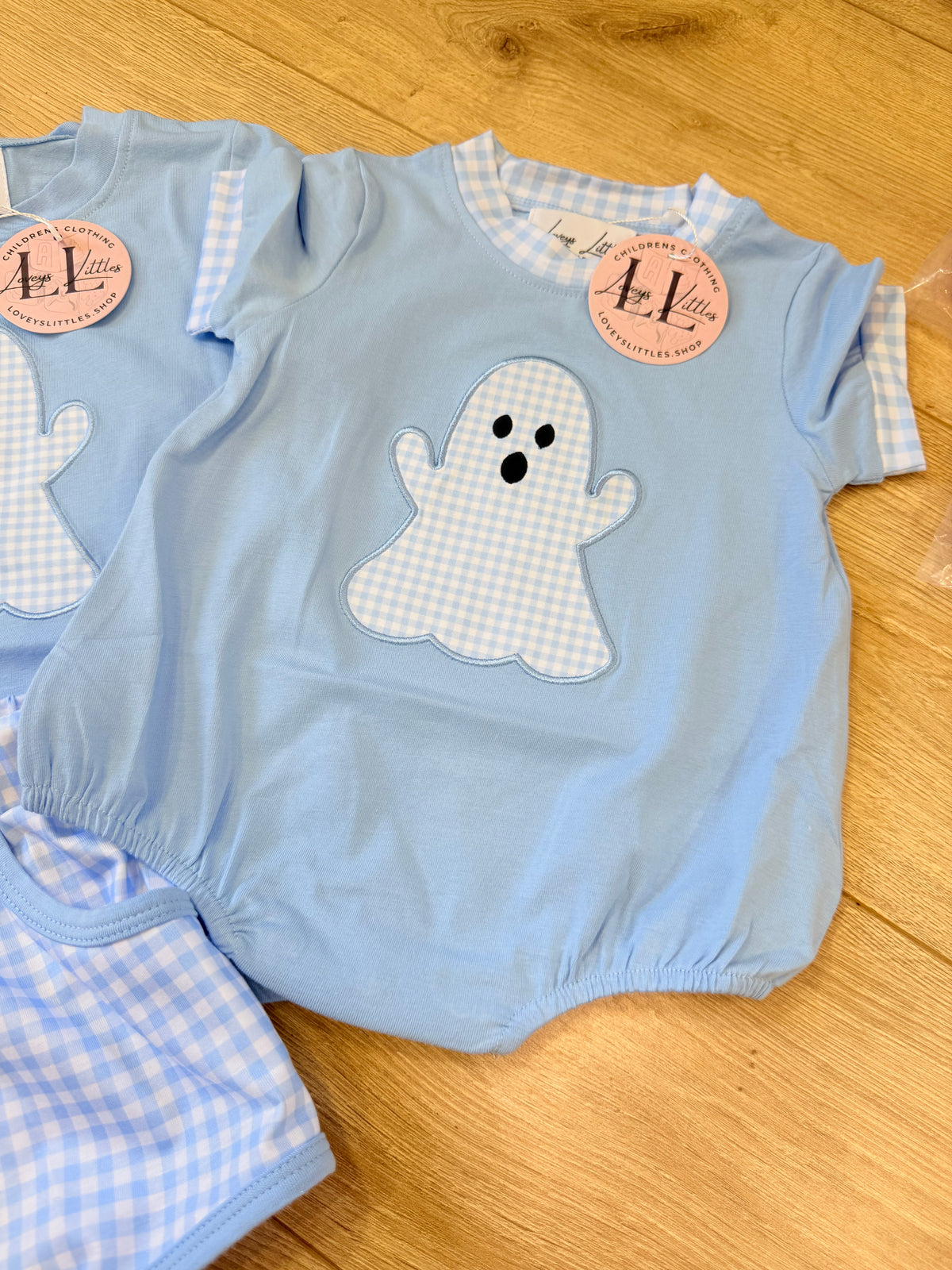 Blue Gingham Ghost Bubble & Set