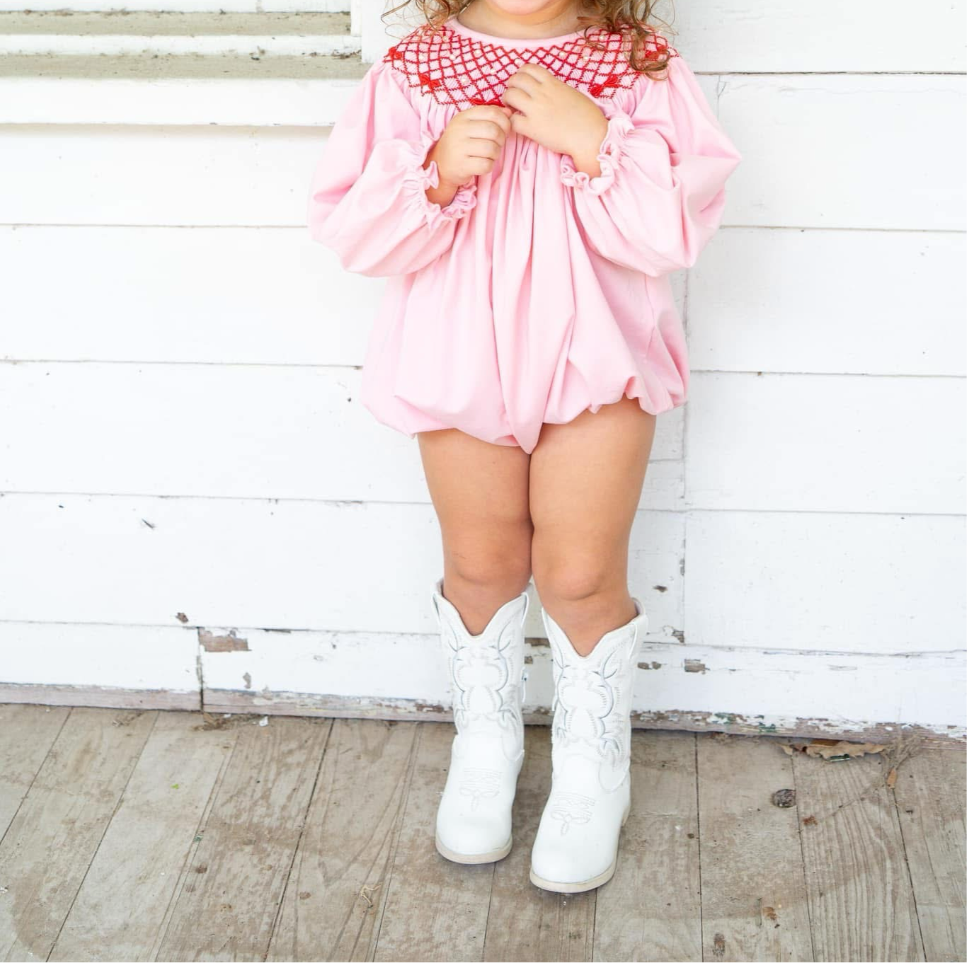 Pink & Pearls Bubble- SMOCKED