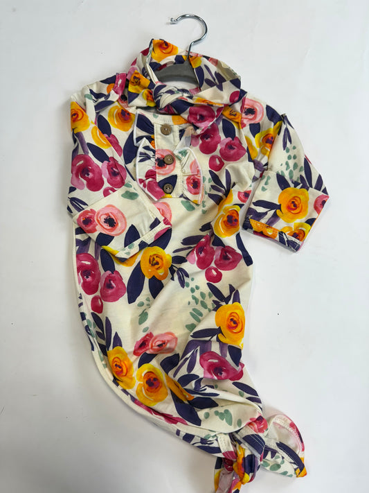 Baby Girl Tie Knot Gowns