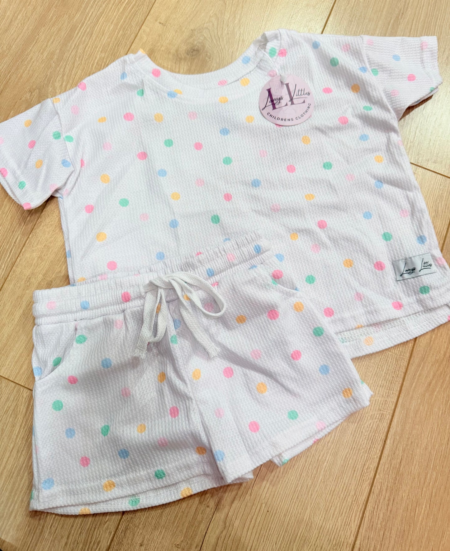 WAFFLE KNIT (DAINTY DOTS) SET