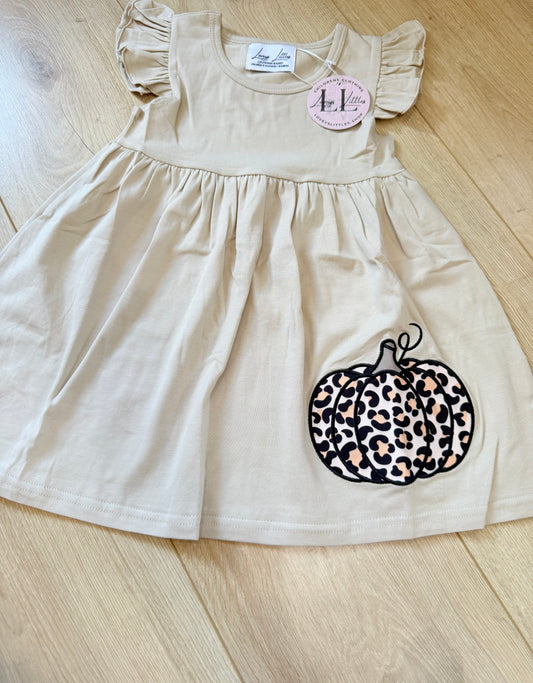 Tan Cheetah Pumpkin Dress