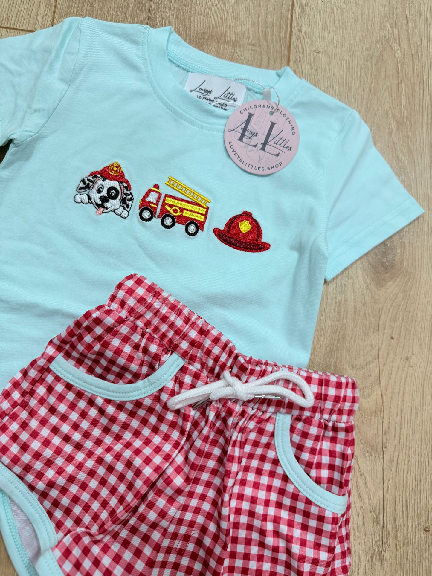 Firetruck Rescue Short Set