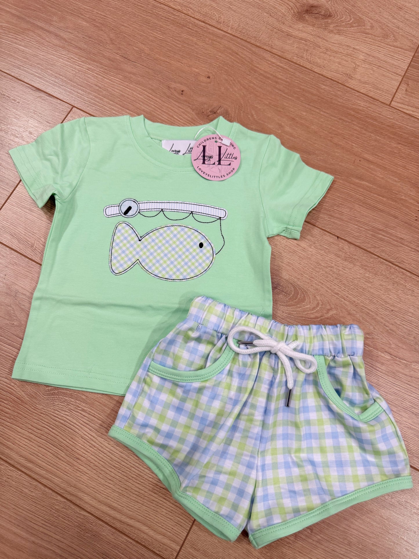 Fish On A Hook Green Boy Set