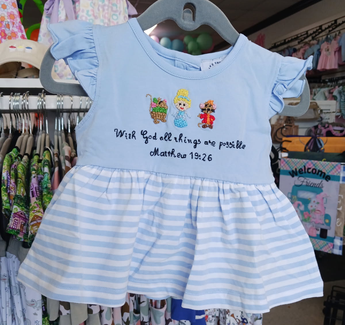 With God all things are possible- FRENCH KNOT- BLOOMER SET