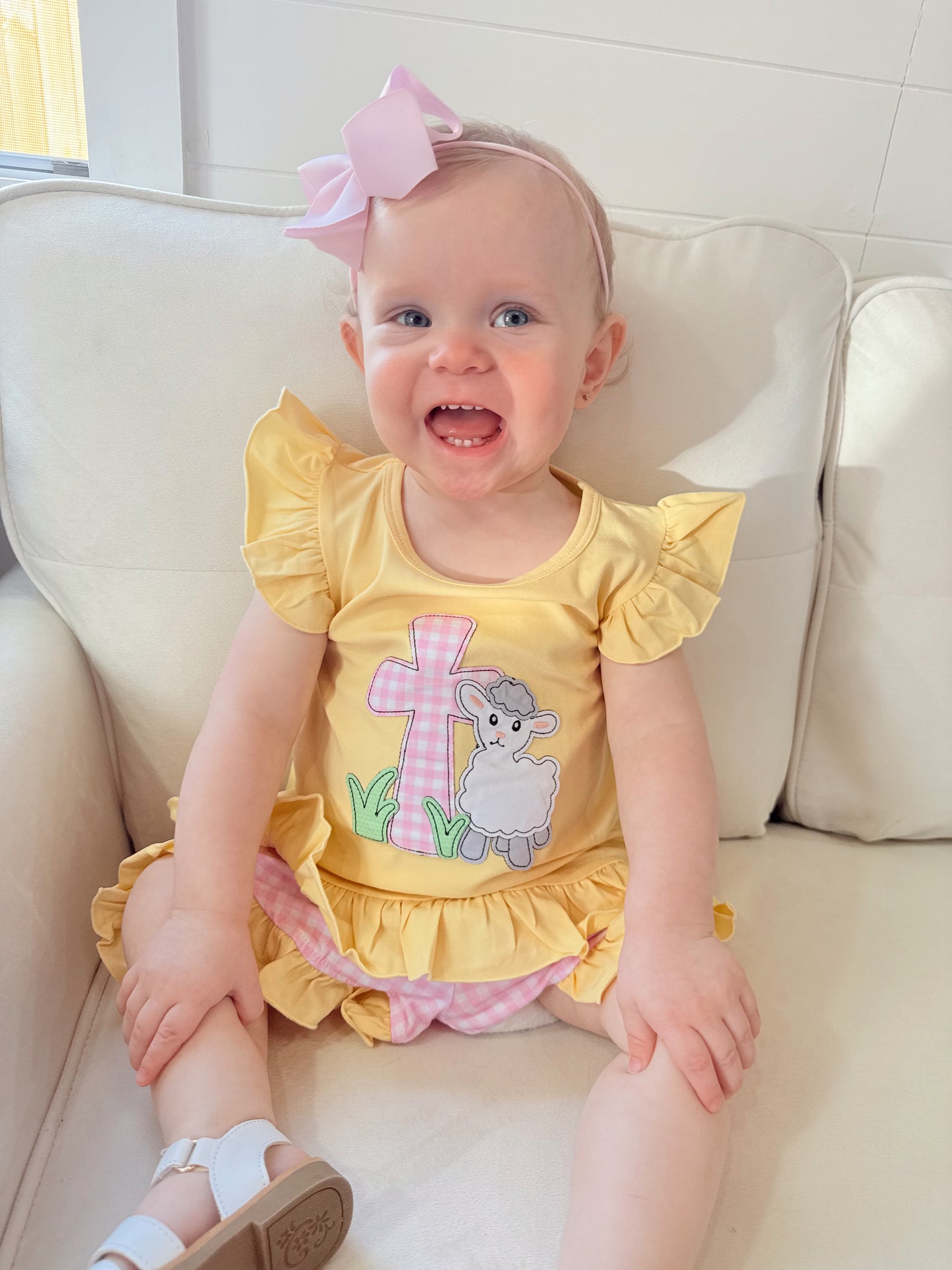 Appliqué Lamb and Cross Set