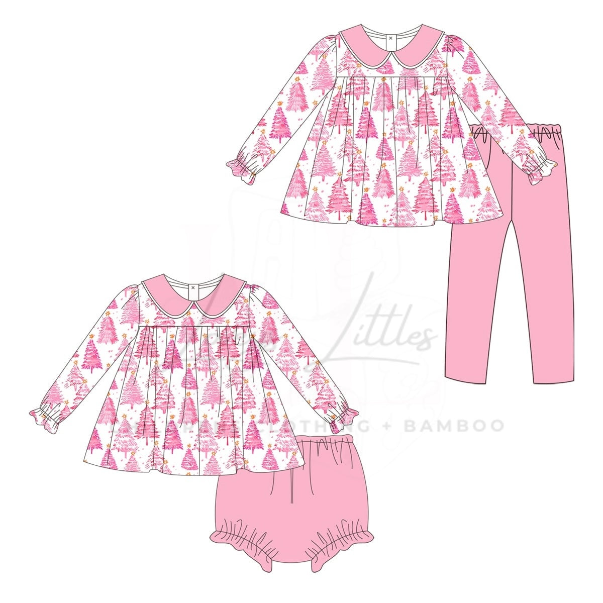 Pink Christmas Tree Legging Set PREORDER- ETA SEPT
