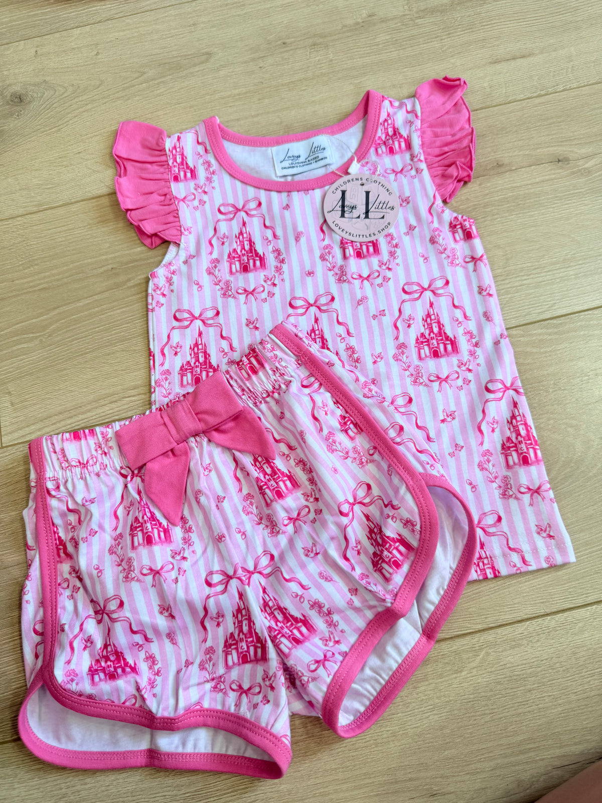 Pink Castle Ruffle Sleeve Set