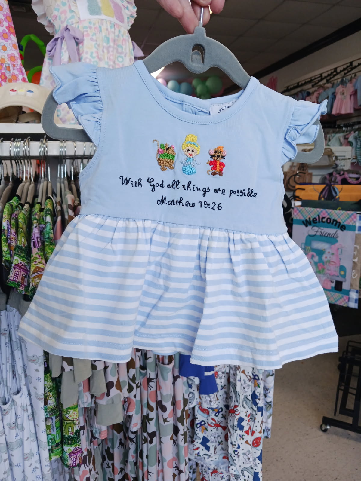 With God all things are possible- FRENCH KNOT- BLOOMER SET