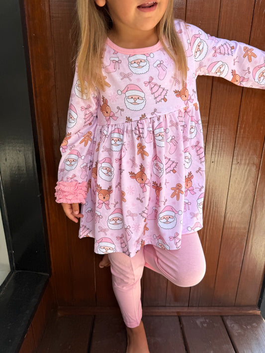 Santa & friends pink Christmas set