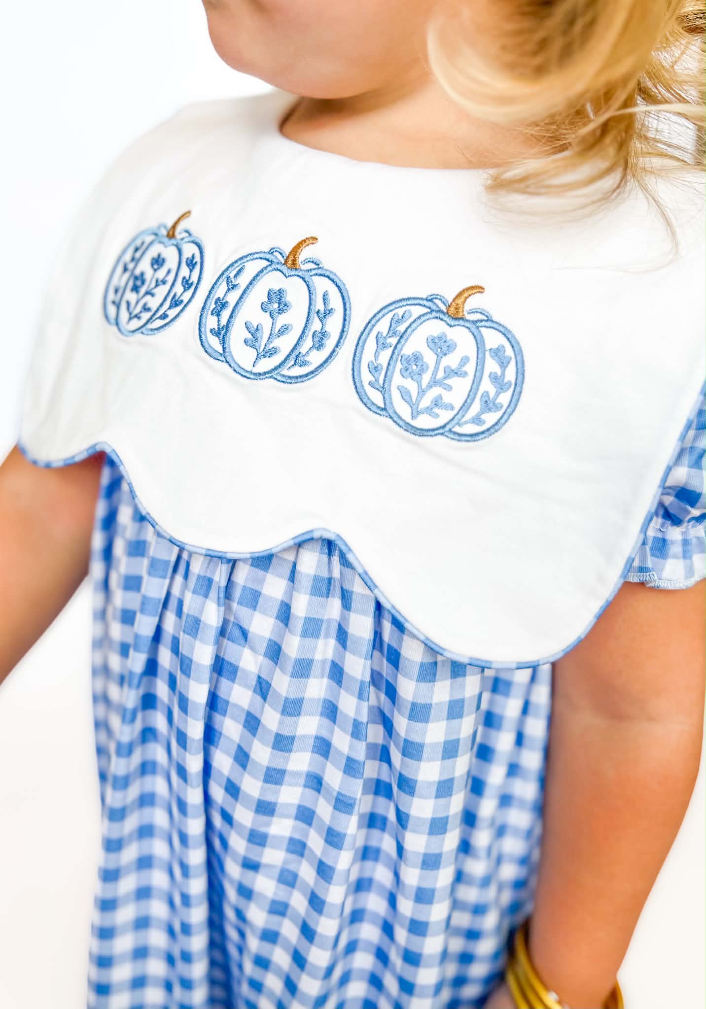 Blue Gingham Pumpkin Dress