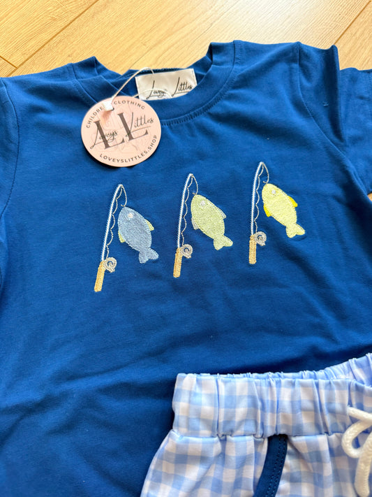 Three Fishing Poles Navy Set