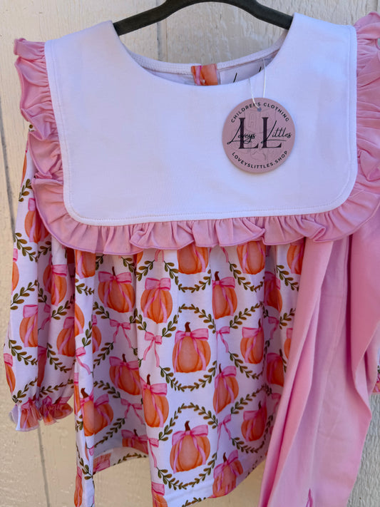 Pink Pumpkins + Bows Pant Set