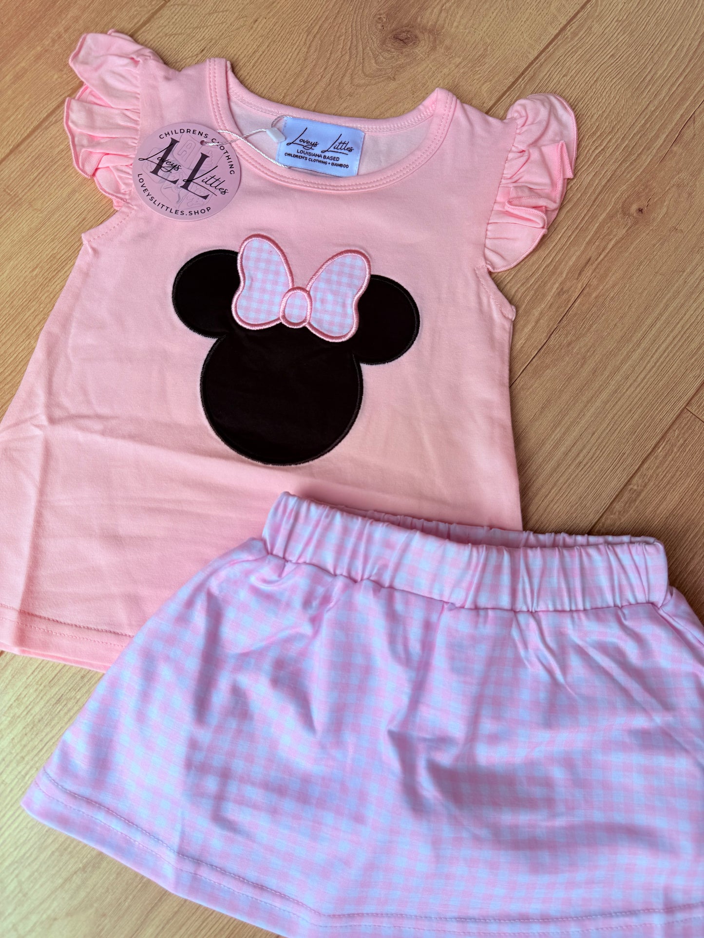 Pink Mouse Skort Set