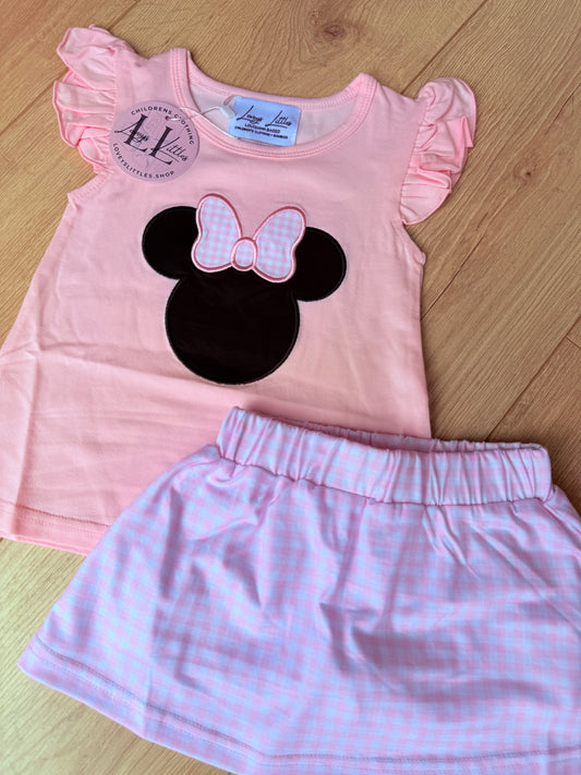 Pink Mouse Skort Set
