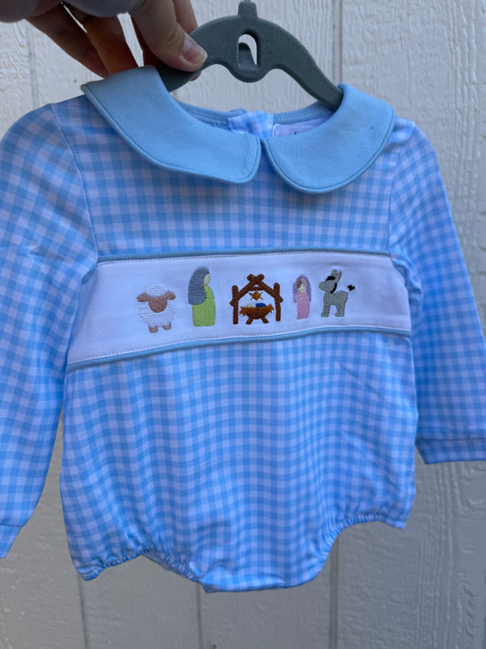 Blue Collared Nativity Bubble