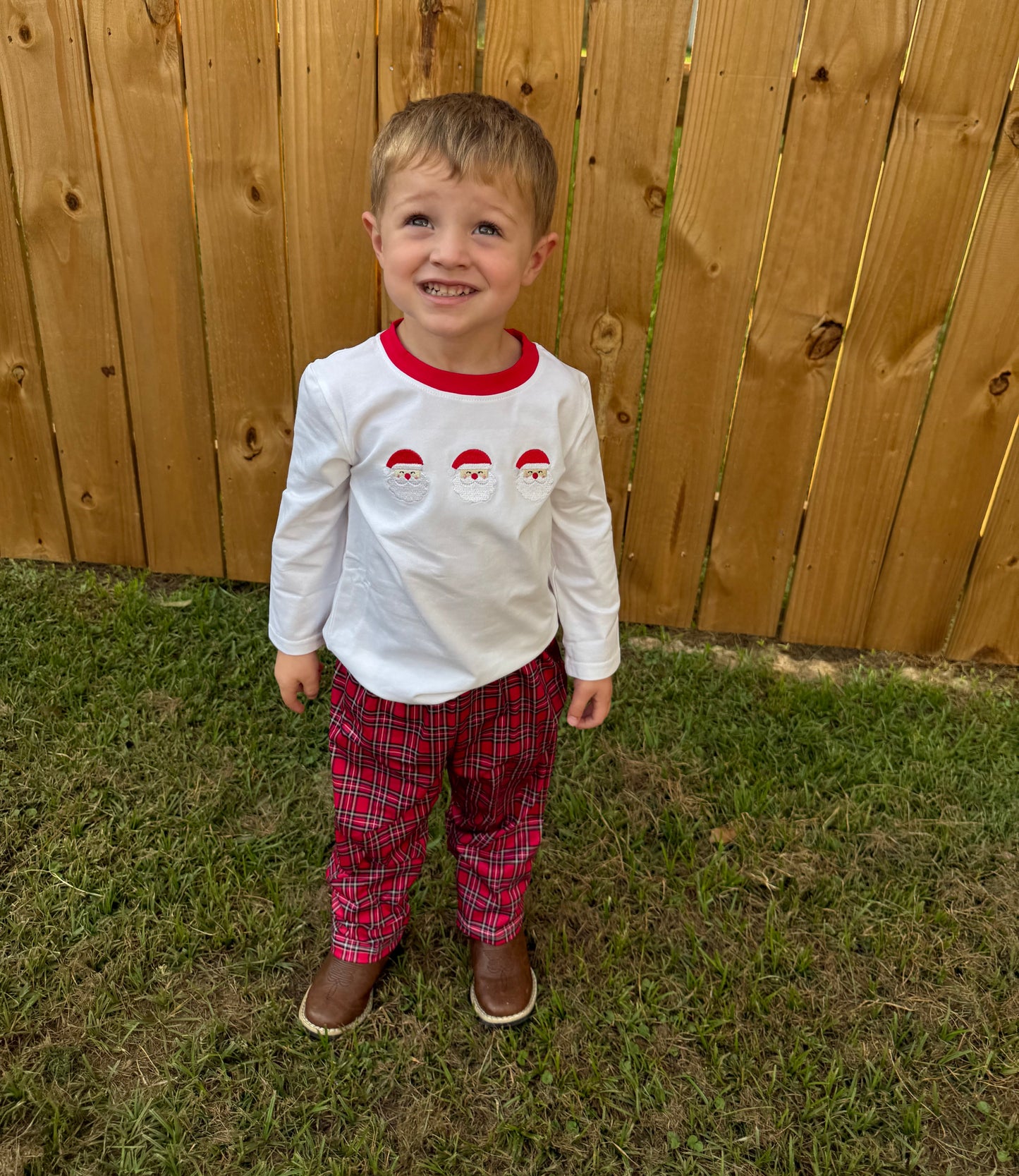 Plaid Trio Santa Pant Set