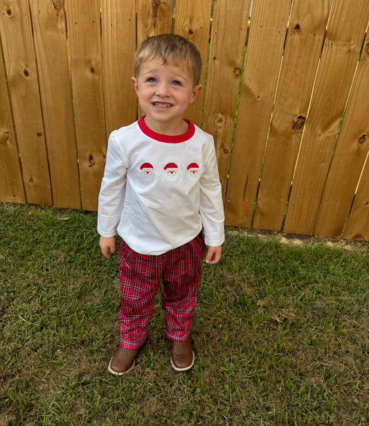 Plaid Trio Santa Pant Set