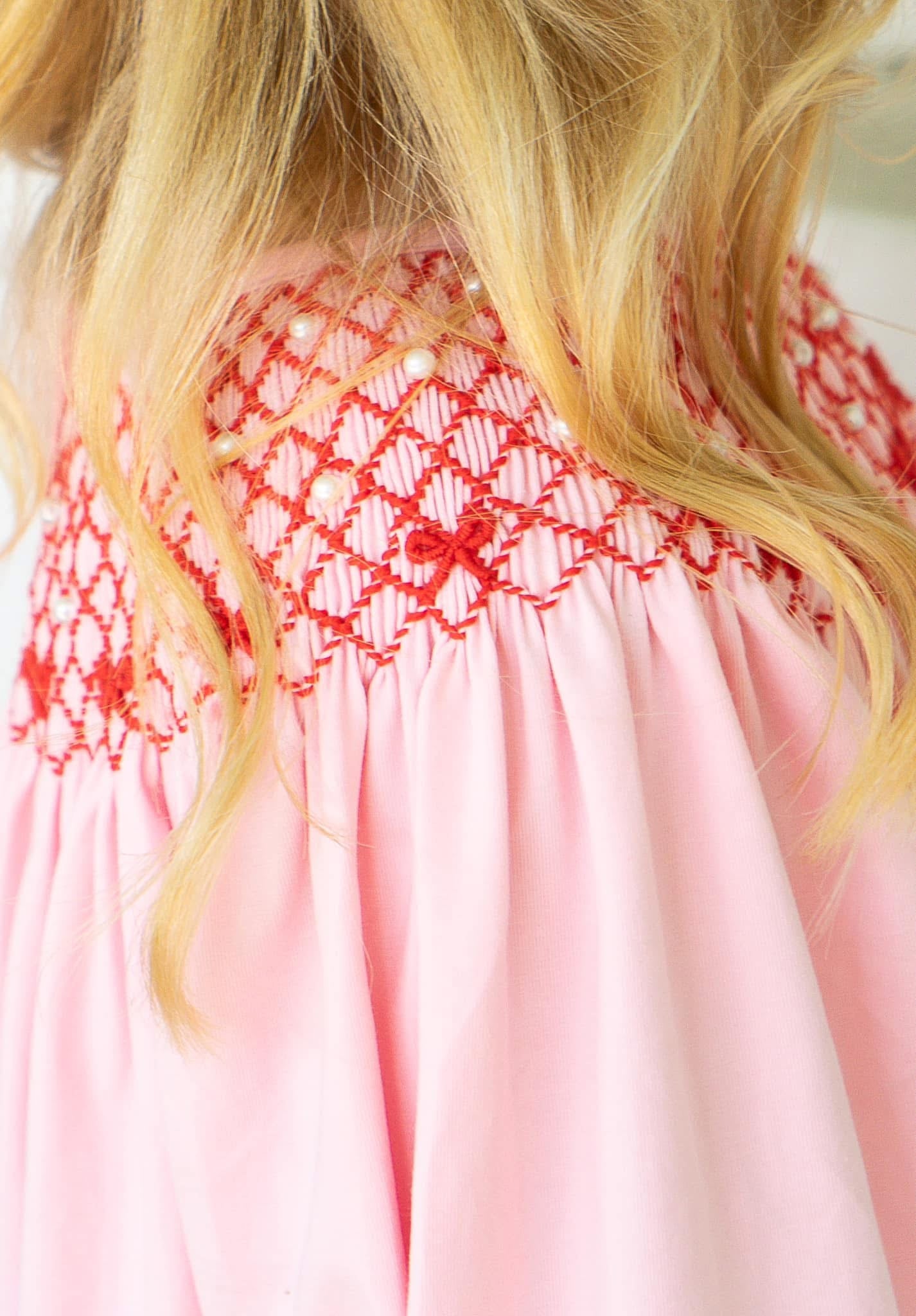 Pink & Pearls Bubble- SMOCKED