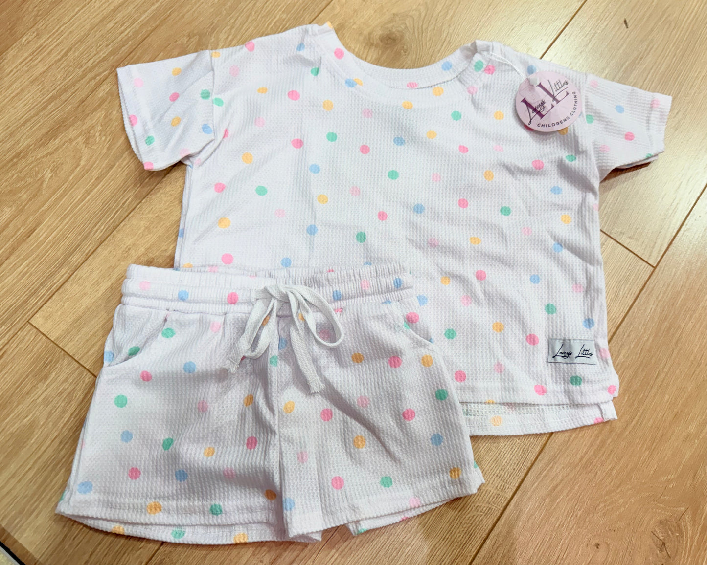 WAFFLE KNIT (DAINTY DOTS) SET