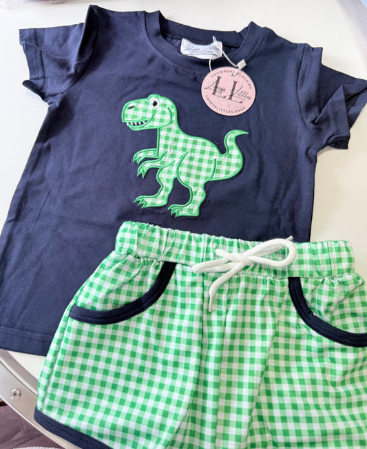 Navy and Green Dino Set