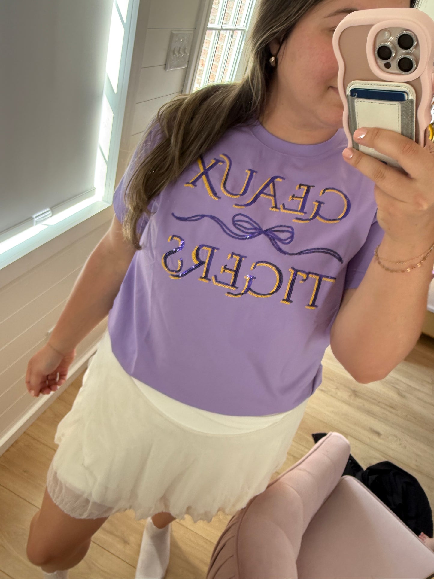 GEAUX TIGS BOW TEE