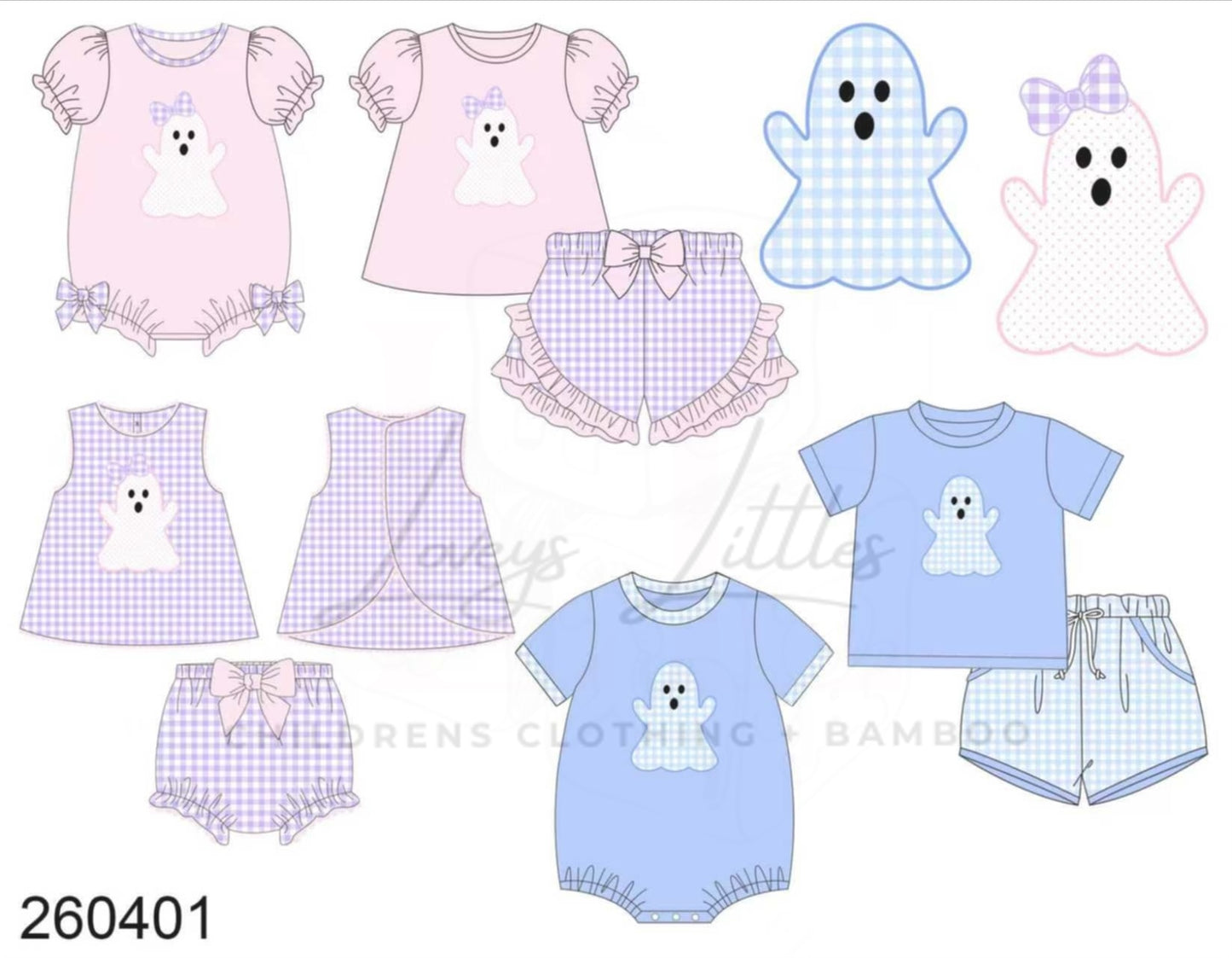 Blue Gingham Ghost Boy & Bubble Set PREORDER