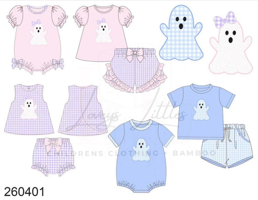 Blue Gingham Ghost Boy & Bubble Set PREORDER