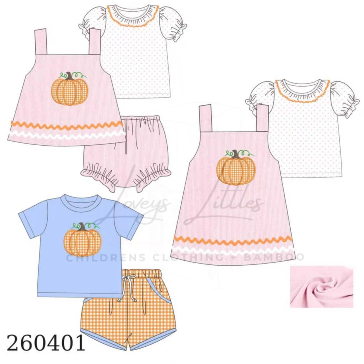 Blue Gingham Pumpkin Boy Set PREORDER
