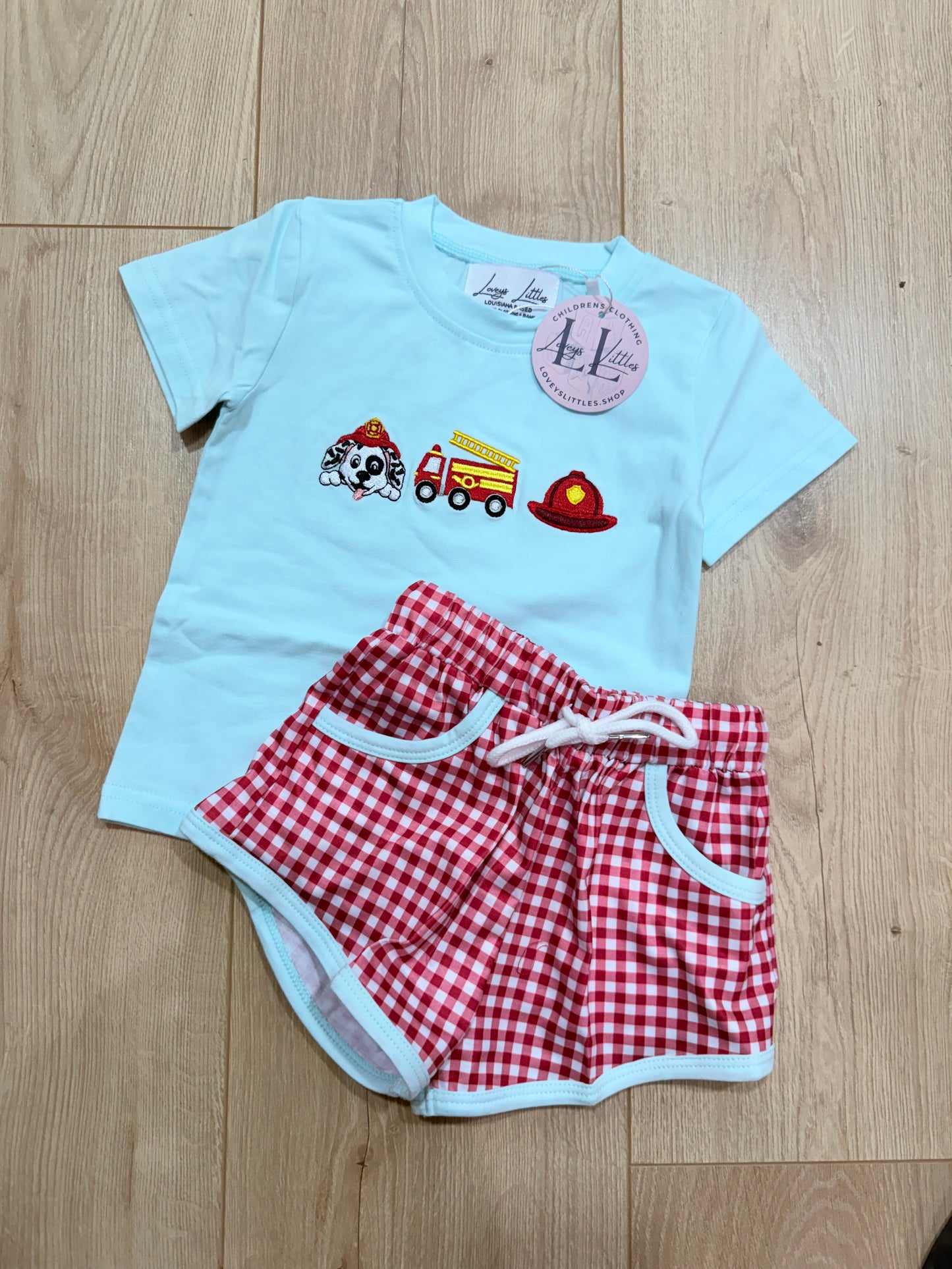 Firetruck Rescue Short Set