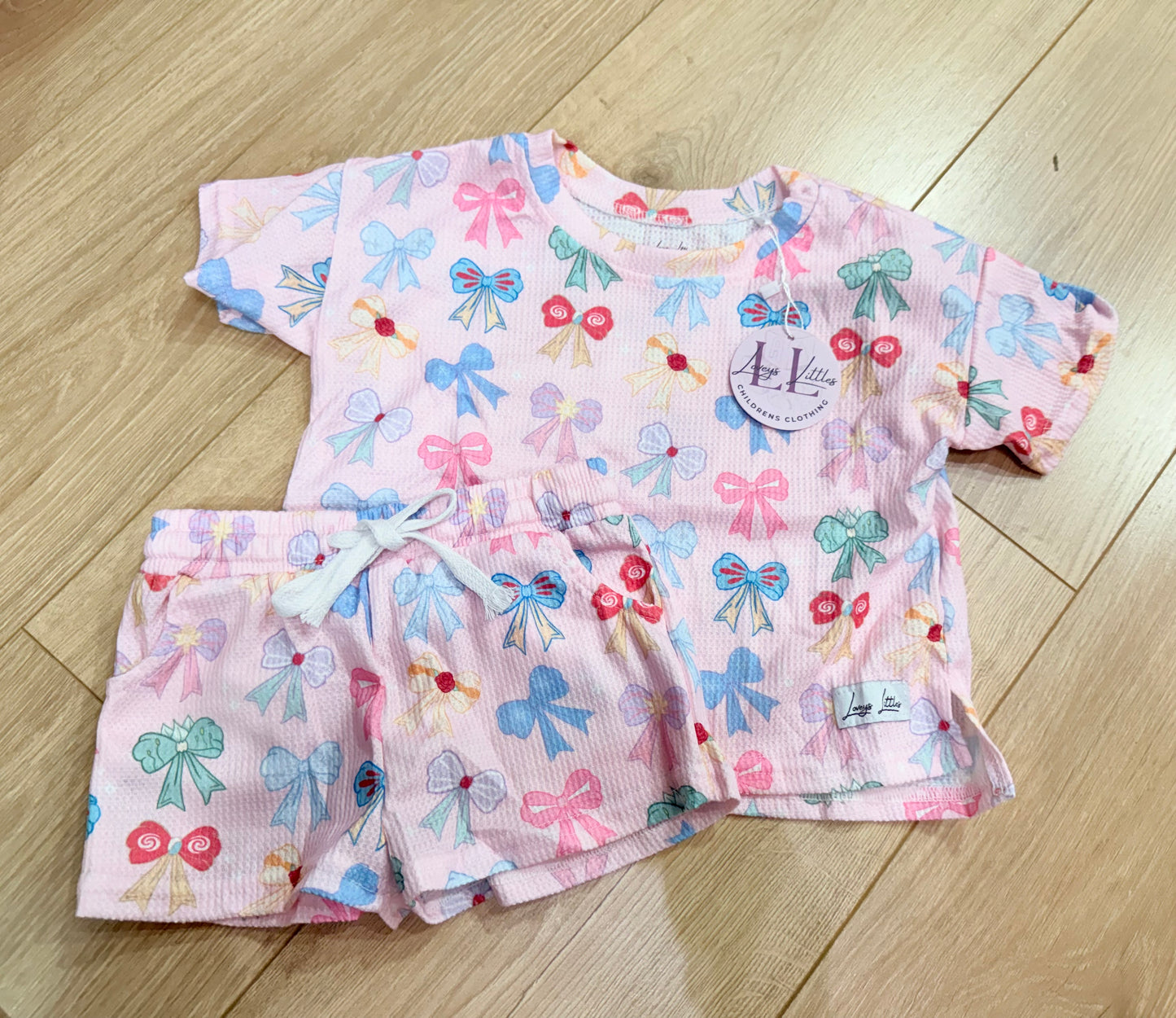 WAFFLE KNIT (PRINCESS BOWS) SET
