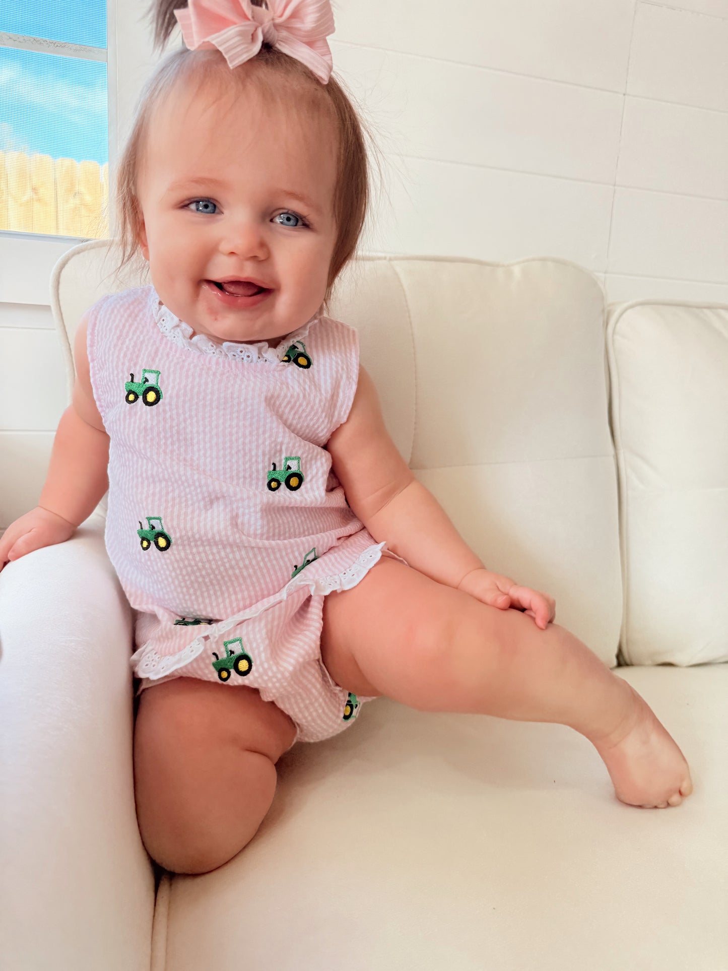 Seersucker Embroidered Tractor Collection