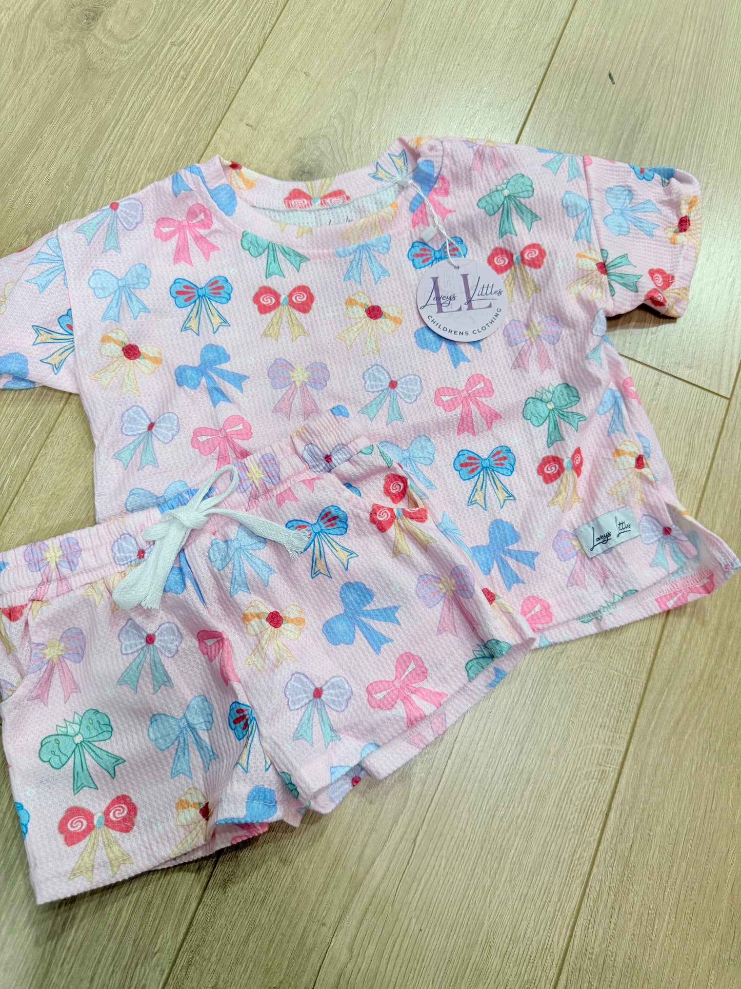 WAFFLE KNIT (PRINCESS BOWS) SET
