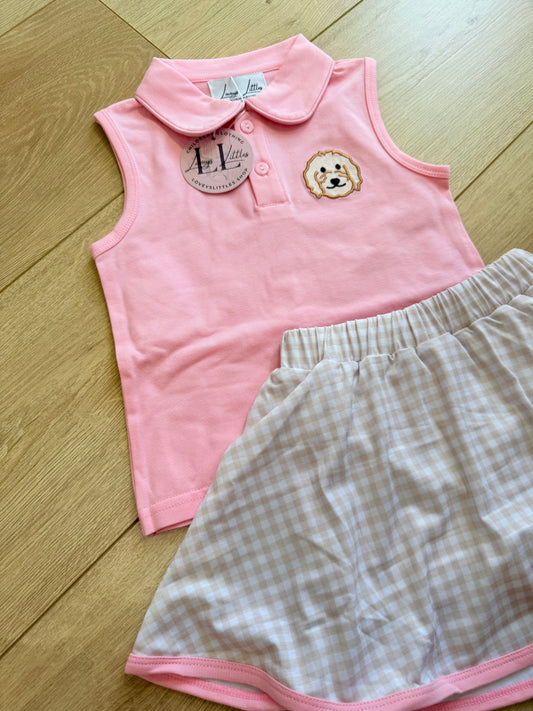Golden Pink Skort Set