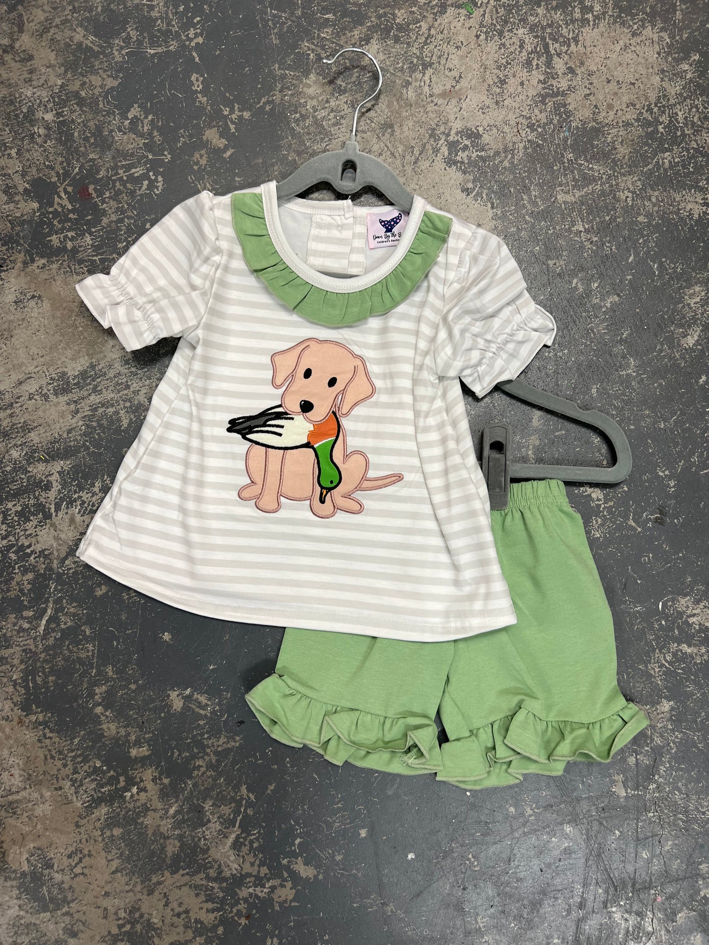 Duck and Dog Ruffle Set - appliqué