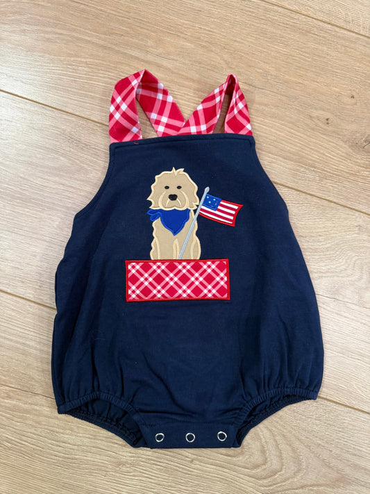 Patriotic Retriever Boy Bubble