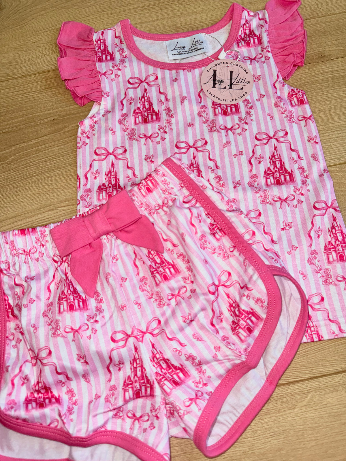 Pink Castle Ruffle Sleeve Set