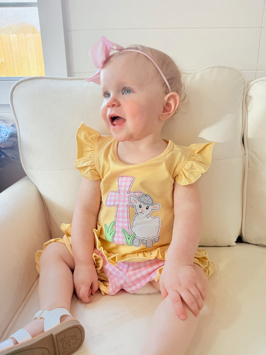 Appliqué Lamb and Cross Set