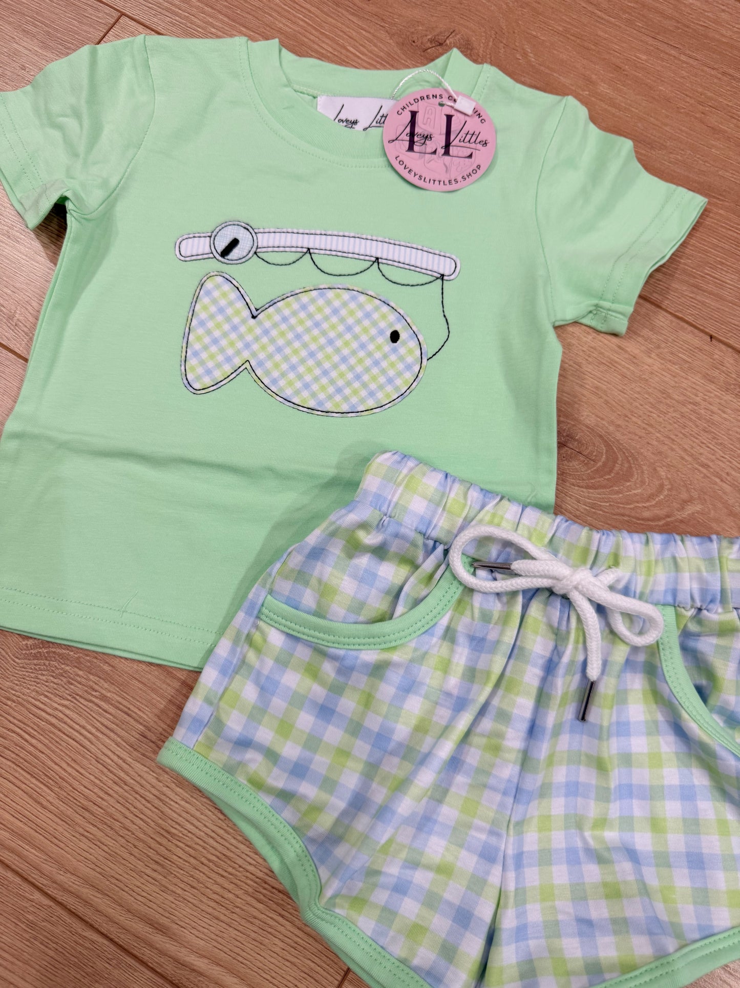 Fish On A Hook Green Boy Set
