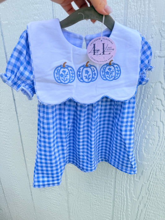 Blue Gingham Pumpkin Dress
