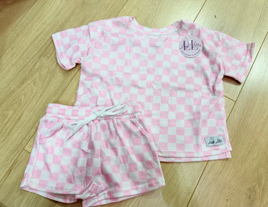 WAFFLE KNIT (PINK)SET