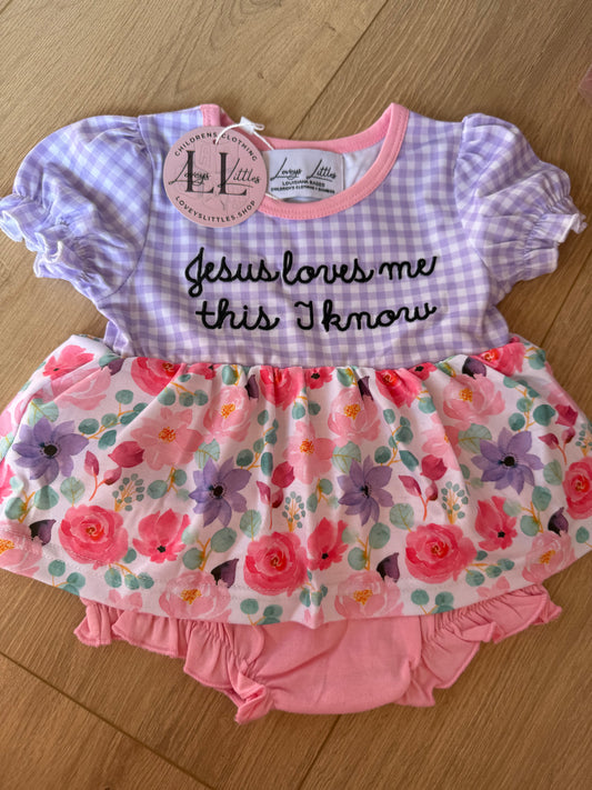 Floral Jesus Loves Me Bubble