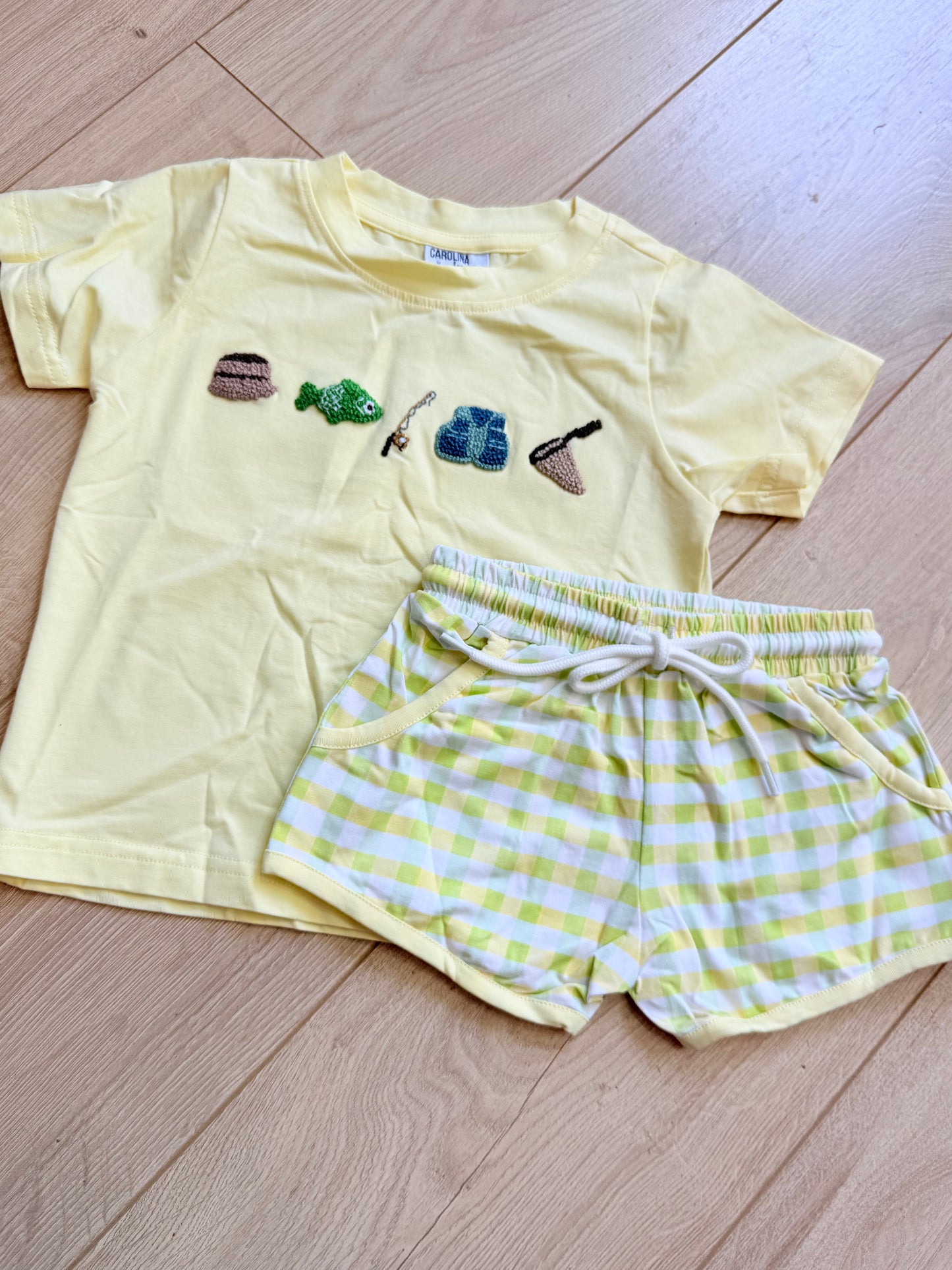Fishing French Knot Boy Set