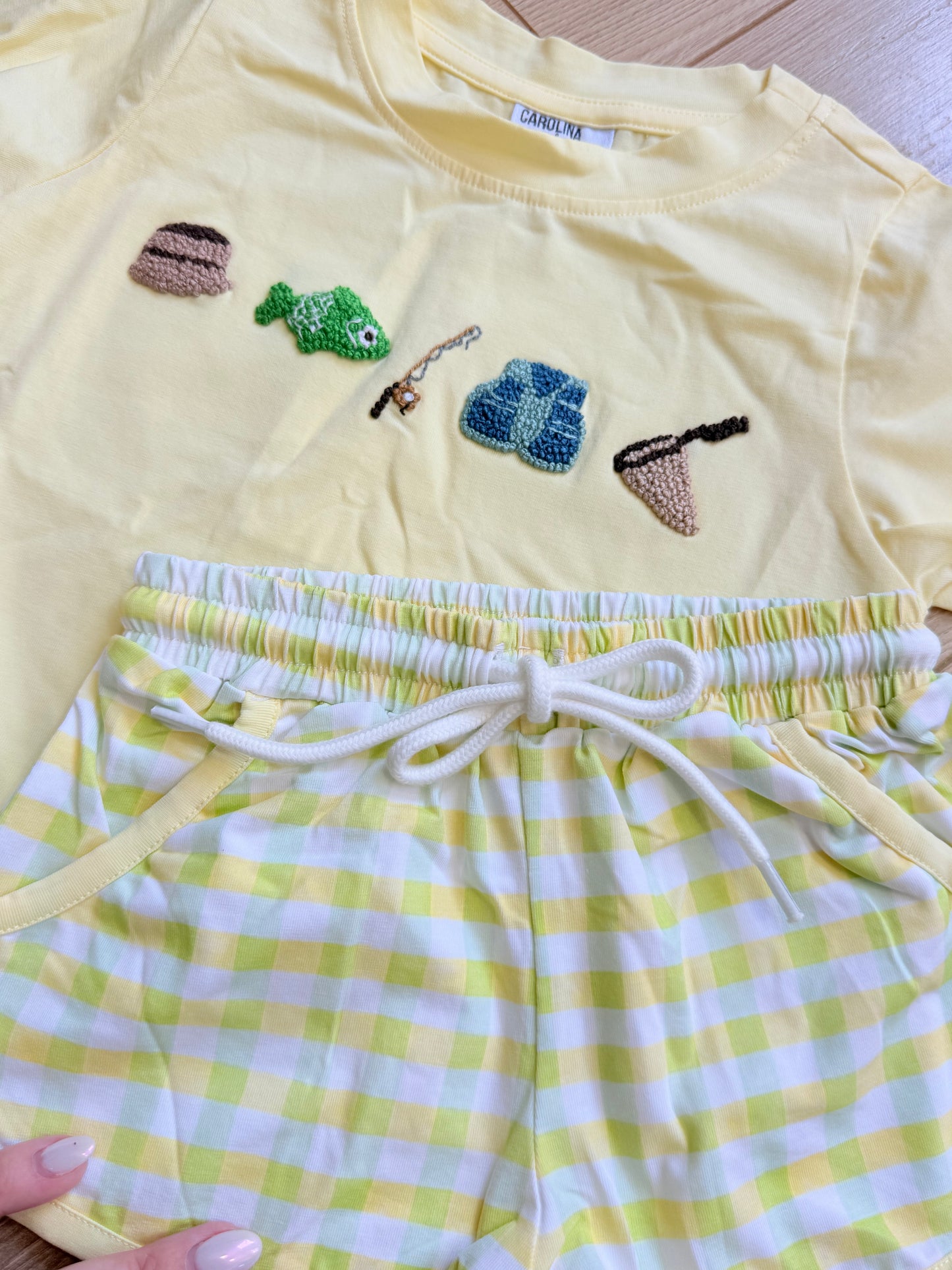 Fishing French Knot Boy Set