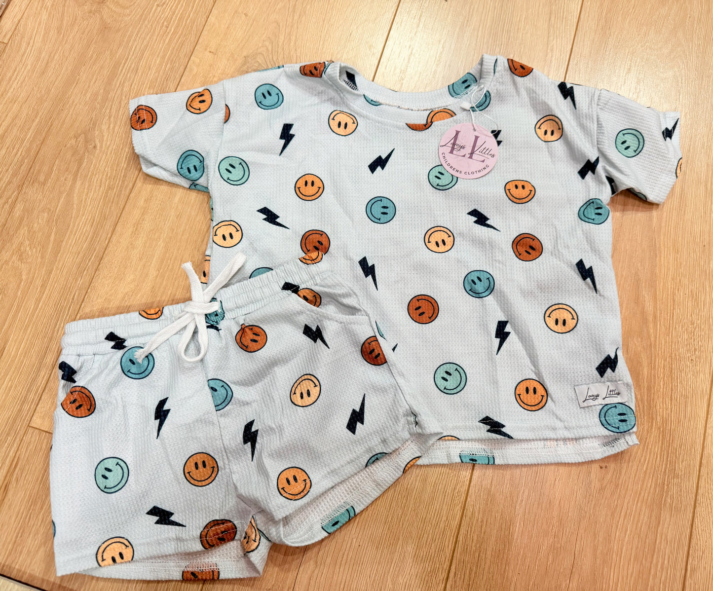 WAFFLE KNIT (SMILEY BOLTS) SET