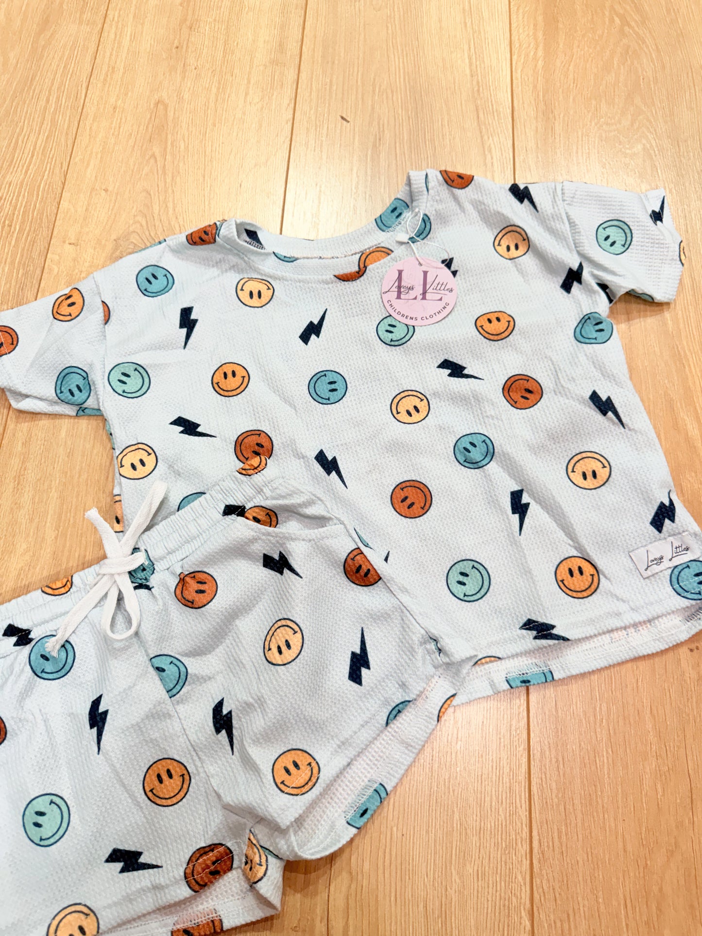 WAFFLE KNIT (SMILEY BOLTS) SET