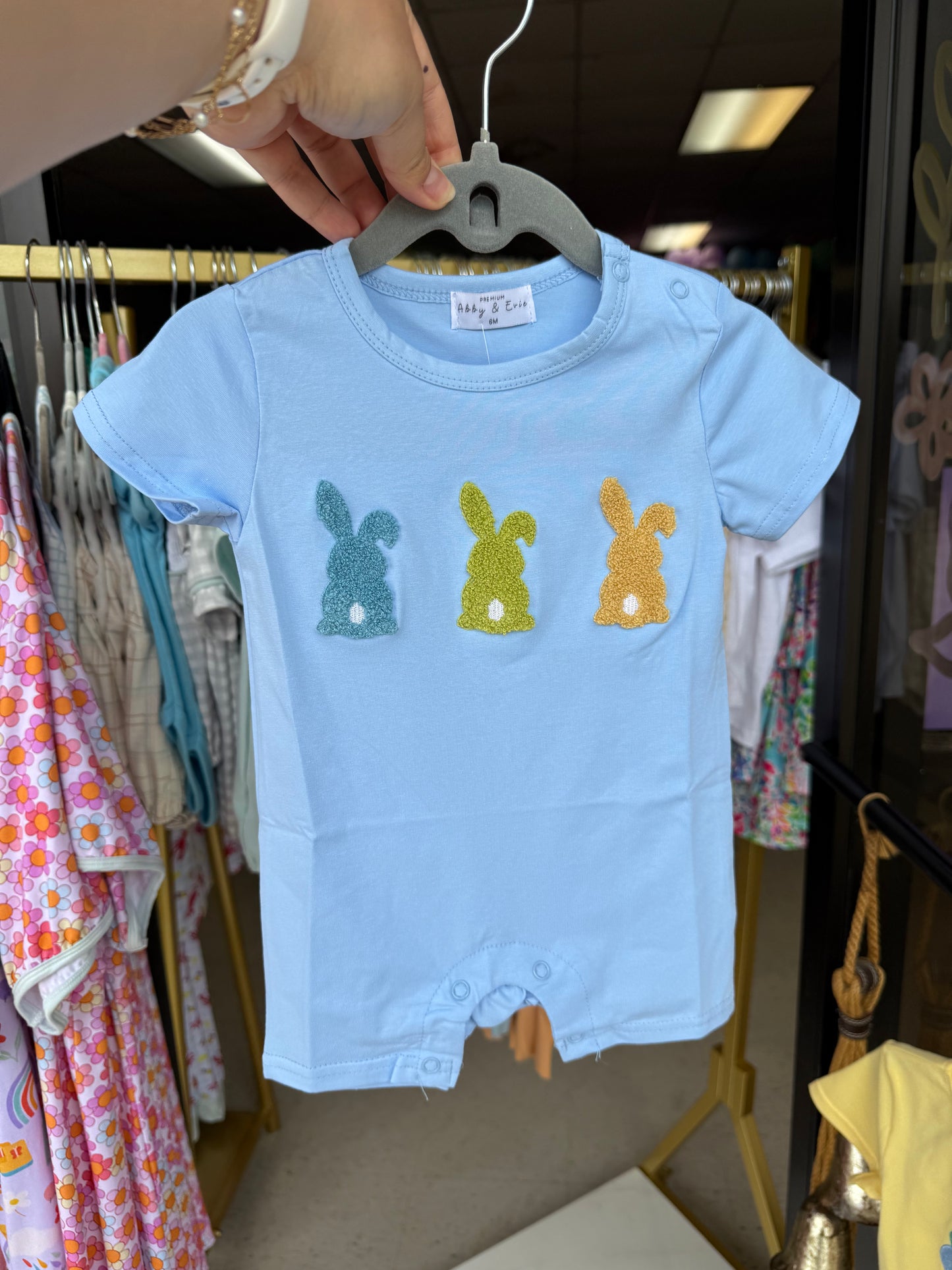 Blue trio bunny boy jumper